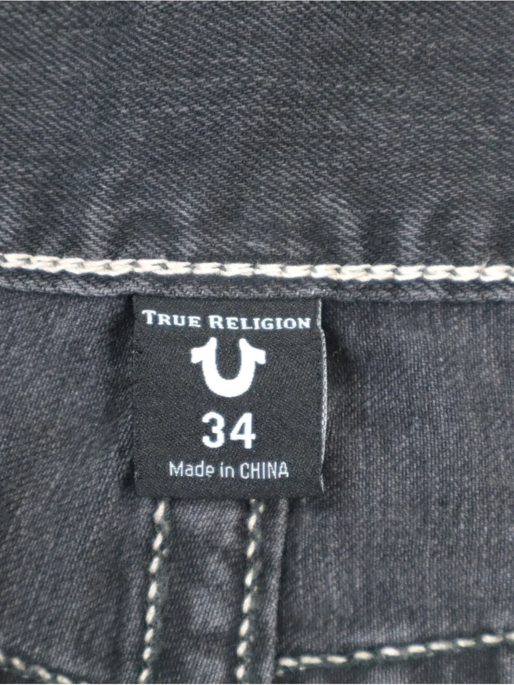 True Religion Geno Men's Distressed Denim Shorts Size 34 Gray Relaxed Slim